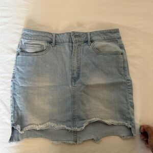 Forever 21 Light Blue Frayed Mini Skirt